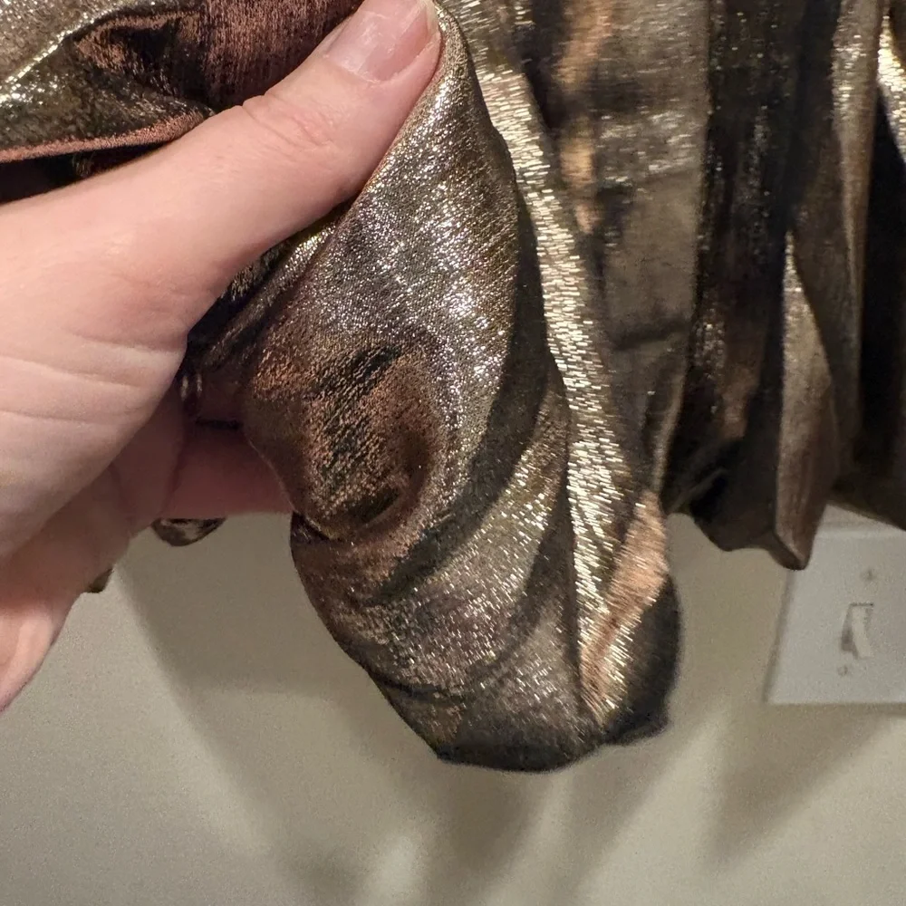 Madewell Metallic Bubble-Hem mini skirt